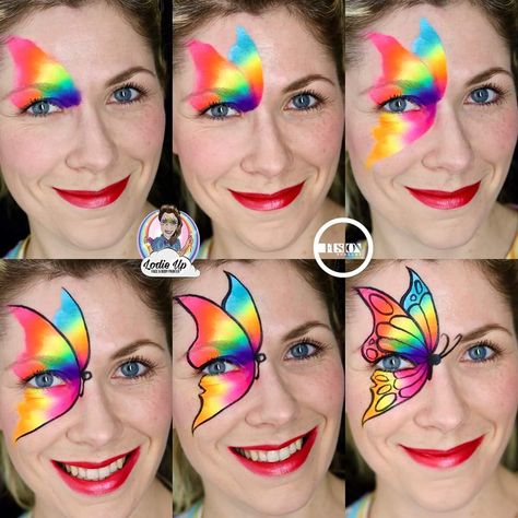 Superhero Face Painting, Face Painting Images, Diy Face Paint, Animal Face Paintings, Gem Makeup, Butterfly Face Paint, Girl Face Painting, Face Painting Tutorials, Face Paint Kit