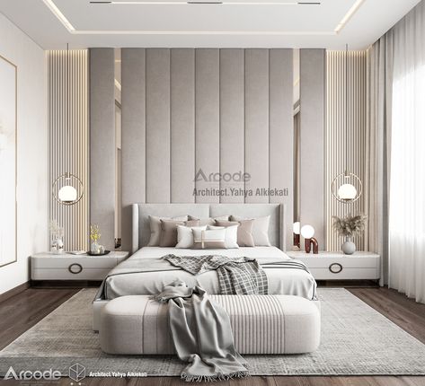 Bed Back Design Headboards Master Bedrooms, Master Bedrooms Decor 2023, Best Bedroom Designs Modern, Luxury Bed Designs Modern, Master Bedrooms Decor Luxe, Contempory Bedroom, Luxury Headboard Ideas, Modern Minimalist Bedroom Luxury, Modern Headboard Ideas