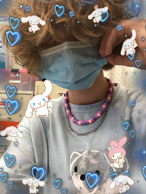 Fluffy Hair, Mask, Hair, Blue