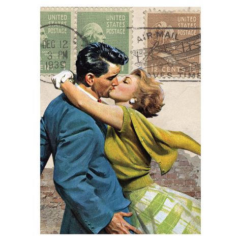 50s Art, Vintage Kiss, Kiss Art, Vintage Illustration Art, Couple Poses Reference, Vintage Couples, Romance Art, Vintage Romance, Pulp Art