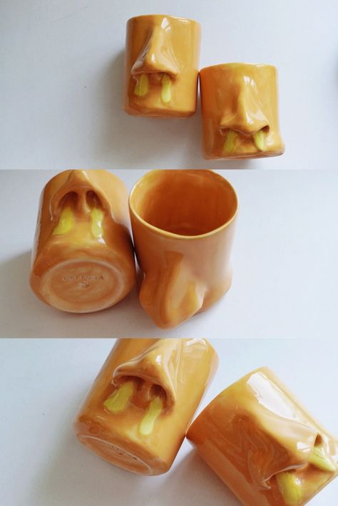 MUCOUS NOSE Mugs🤧🤧 #handmadeceramic #handmadeceramics #handmade #handpainted #handpaintedceramic #handpaintedceramics #ceramic #ceramics #ceramicart #art #handmademug #handpaintedmug #ceramicmug #ceramicnose #noseceramic #nosemug #mucousnose #mucous #nose #mug Mugs Ceramic, Nose Shapes, Hand Painted Mugs, Handmade Cups, Face Mug, Hand Painted Ceramics, Ceramic Cups, Ceramic Mugs, Mug Cup