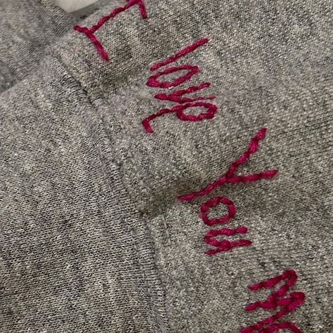 Lo and Co on Instagram: "Steph came to me and asked if I could embroider her daughter’s handwriting onto the sleeve of a sweatshirt.. “I love you Mom”… ummm yes I absolutely can🥹 It’s never too early to start thinking about Mother’s Day gifts! 💕 . . . . . . #handembroidered #iloveyou #handwriting #giftideas #mothersday #embroidery #sweatshirt #loandco" S Handwriting, About Mother, I Love You Mom, Embroidery Sweatshirt, Love You Mom, Handwriting, Mother’s Day, Hand Embroidered, I Love You