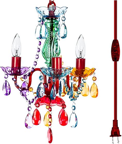 Crystals Amazon, Plug In Chandelier, Contemporary Crystal Chandelier, Swag Chandelier, Crystals Beads, Flush Mount Chandelier, Color Acrylic, Hanging Chandelier, Candle Style Chandelier