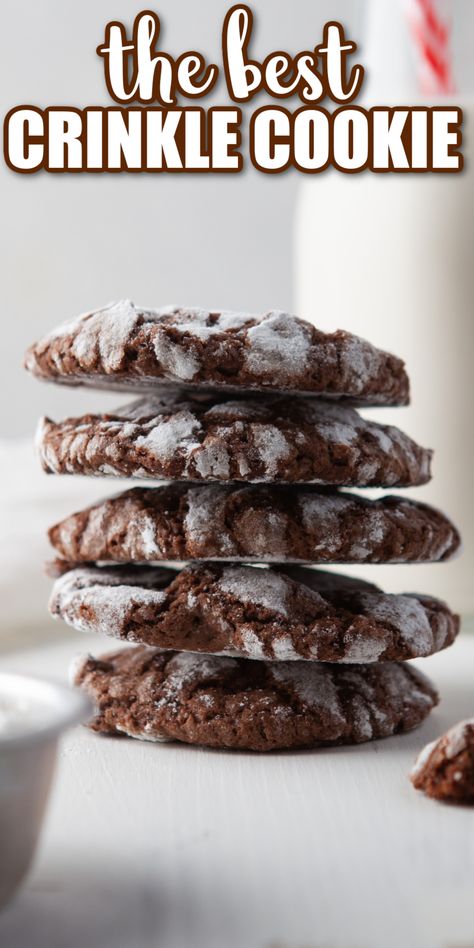 Chocolate Crinkle Cookie Recipe, Chocolate Crinkle Cookie, Christmas Crinkle Cookies, Crinkle Cookies Recipe, Chocolate Crinkle, Cookie Crunch, Chocolate Crinkle Cookies, Chocolate Crinkles, Cookie Calories