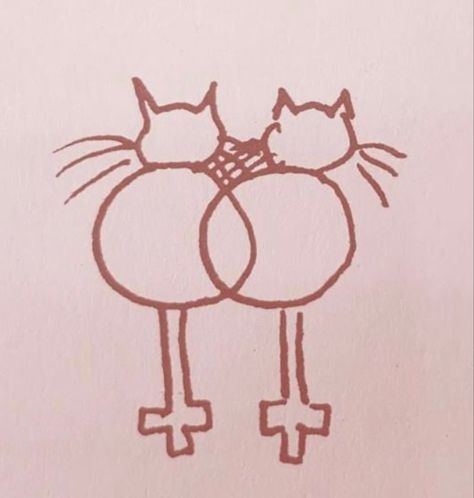 Cat Symbol, Lesbian Symbol, Venus Tattoo, Cute Tiny Tattoos, Symbol Tattoos, Warrior Cat, Cat Tattoo, Cat Drawing, Tiny Tattoos