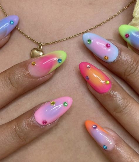 Easy Pride Nails, Pride Nails, Airbrush Nails, Summery Nails, Easter Nails, Manicure Y Pedicure, Fire Nails, Funky Nails, Dream Nails