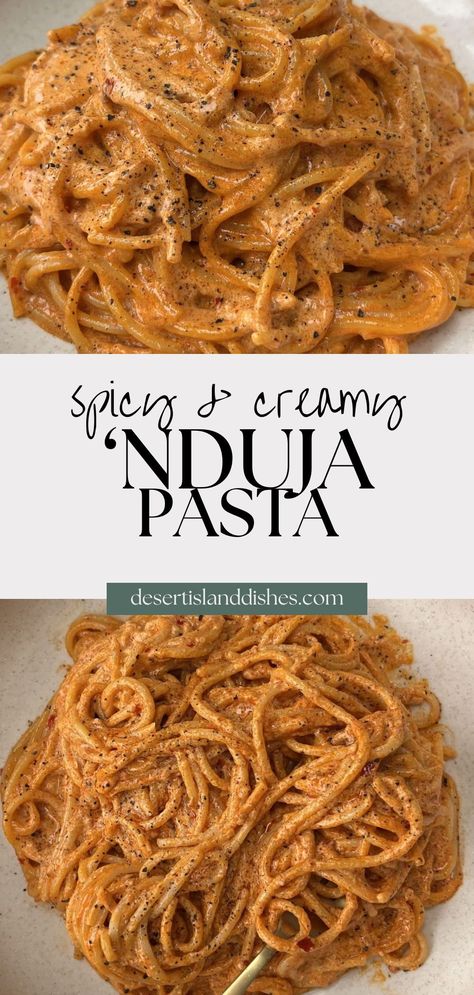 This deliciously Spicy Nduja Pasta is one of those recipes that seems a lot trickier than it is. This is a real pasta dish to impress but in reality, it needs just a handful of ingredients and takes 15 minutes maximum. Nduja Recipe Dishes, Spicy Spaghetti Recipes, Nduja Pasta, Nduja Recipe, Spicy Pasta Sauce, Spicy Pasta Recipes, Spicy Spaghetti, Indulgent Recipes, Vodka Sauce Pasta