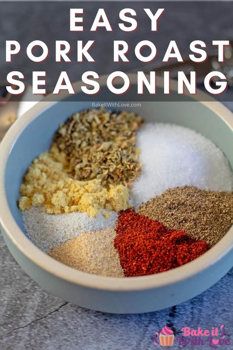 A simple yet flavorful homemade pork roast seasoning. Pork Roast Rub, Boneless Pork Sirloin Roast, Pork Roast Seasoning, Roast Seasoning, Pork Loin Recipes Oven, Pork Sirloin Roast, Slow Cooker Pork Roast, Homemade Dry Rub, Sirloin Roast