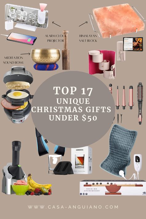 A roundup of unique Christmas gift ideas for anyone on your list! Polyana Gift Ideas, Gift Ideas For Anyone, Unique Christmas Gift Ideas, Amazon Christmas Gifts, Unique Gift Guide, Christmas Gifts For Adults, Unisex Christmas Gifts, 50 Dollars, Bff Birthday Gift