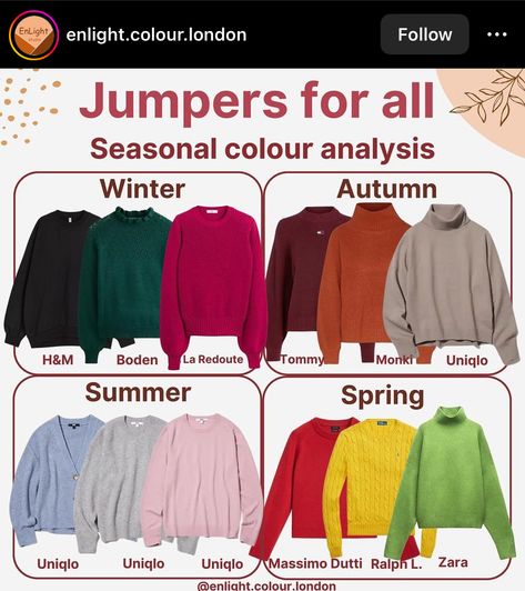 Colourful Wardrobe, Deep Winter Palette Outfits, Seasonal Colour Analysis, Deep Autumn Palette, Personal Style Types, Deep Winter Palette, Colour Season, Deep Autumn Color Palette, Soft Summer Color Palette