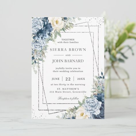 Geometric Invitation, Sage Green Wedding Theme, Blue Green Wedding, Geometric Invitations, Baby Blue Weddings, Green Themed Wedding, Blue Peonies, Wedding Anniversary Invitations, Sage Green Wedding