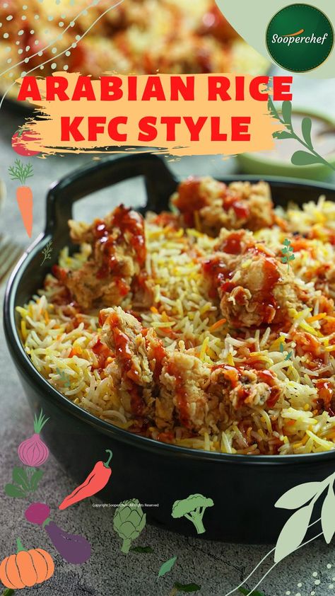 The easiest Arabian rice recipe is here which everyone can cook like a pro. The crispiest chicken, aromatic rice and spicy sauce combo makes it a full luxury meal. Give this KFC style Arabian rice recipe a try and share your feedback with us. #ArabianRice #Rice #SooperChef #foodpics #foodphotography #foodimages #pinterestinspired #foodstyling #Sooperchef #foodpresentation Arabian Rice, Spicy Sauce, Rice Recipe, Crispy Chicken, Food Presentation, Rice Recipes, Like A Pro, Food Styling, Food Pictures