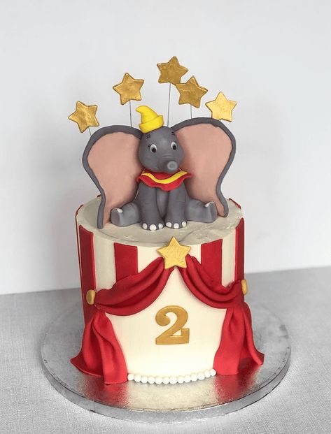 Dumbo Birthday Cake, Cake For Mother, Cinderella Cake Designs, Dumbo Cake, Circus Birthday Cake, Dumbo Birthday, Circus Theme Cakes, Carnival Cakes, Cake Design Inspiration