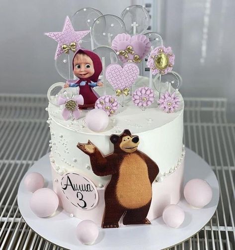 Cake For Girls Birthday Kids, Cake Designs For Girls Kids, Kids Cakes For Girls Birthdays, 2 Birthday Cake Girl, Masha Cake Birthday, 2nd Birthday Cake For Girl, Cake For Kids Girl, 3rd Birthday Cake For Girl, Birthday Cake Girls Kids