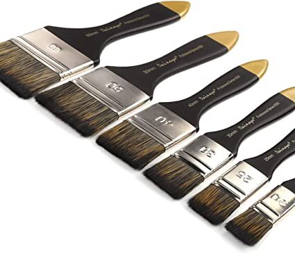 Amazon.com: Dainayw Artist Flat Paint Brush-Large Wash Brushes Set for Gesso, Varnishes, Acrylic Painting, Watercolor, Wood, Wall, Furniture-Brush Cleaner 6 Pcs Watercolor On Wood, Flat Paint, Brush Type, Wash Brush, Miniature Gift, Oil Stains, Tailgate Accessories, Painting Watercolor, Large Painting