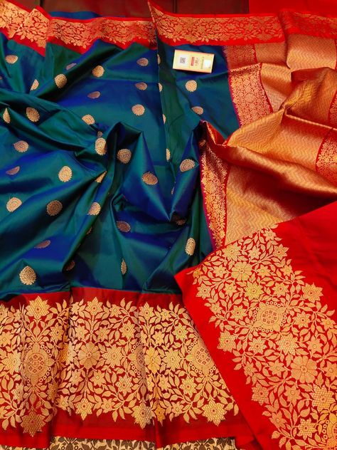 Maharashtrian Shalu Saree, Shalu Saree Maharashtrian For Bride, Shalu Saree Maharashtrian, Shalu Saree, Saree Maharashtrian, Paithani Saree Wedding, Silk Saree Blouse Designs Patterns, Blue Silk Saree, Kanjivaram Sarees Silk