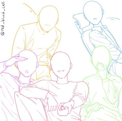 Anime Group Reference, 5 Group Pose Reference, Ych Base 5 People, 5 People Drawing Poses, Group Poses Drawing 5 People, Base Art Pose Reference Group, Anime 5 Friends Group Base, Drawing Pose 5 People, Anime Base 5 People