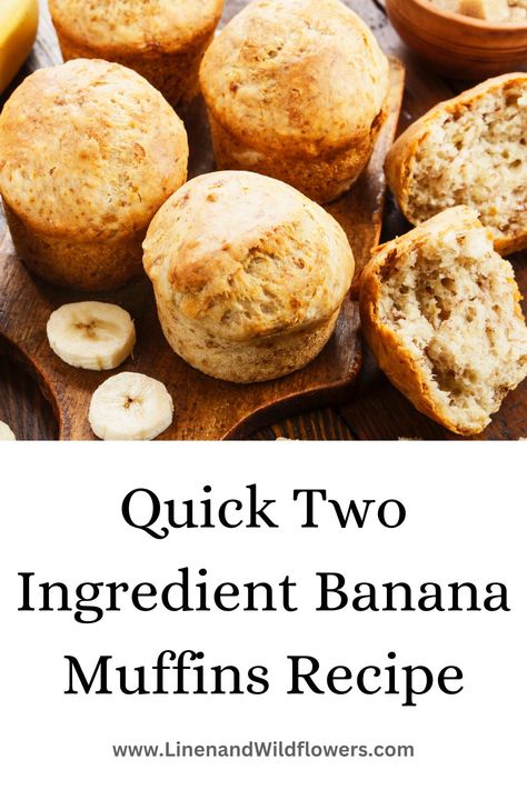 Do you have leftover bananas? This simple recipe for two ingredient banana muffins is an easy & quick recipe that you can make for a quick breakfast on busy mornings. What To Do With Leftover Bananas, Leftover Bananas, Banana Zucchini Muffins, Banana Muffins Easy, Recipe For Two, Homemade Banana Bread, Simple Muffin Recipe, Two Ingredient, Banana Muffin Recipe