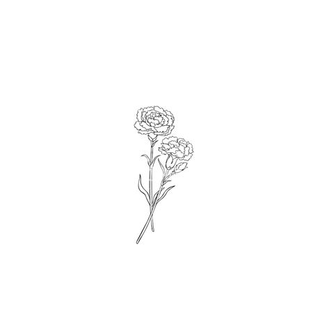 Small Carnation Tattoo Finger, Dainty Marigold Flower Tattoo, Carnation Finger Tattoo, Carnation Ankle Tattoo, Mexican Marigold Tattoo, Dianthus Tattoo, White Carnation Tattoo, Carnation Line Drawing, Carnation Flower Tattoo Arm