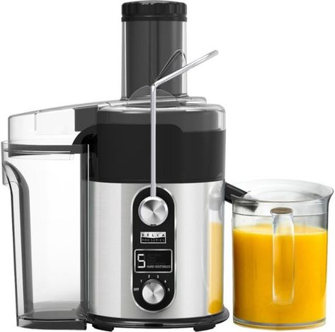 Bella Pro Series Centrifugal Juice Extractor Black/Stainless Steel 90094 - Best Buy Spilled Juice, Juice Jar, Couponing For Beginners, Centrifugal Juicer, Secret Pictures, Shakes And Smoothies, Fruit Juicer, Best Smoothie, Juice Extractor