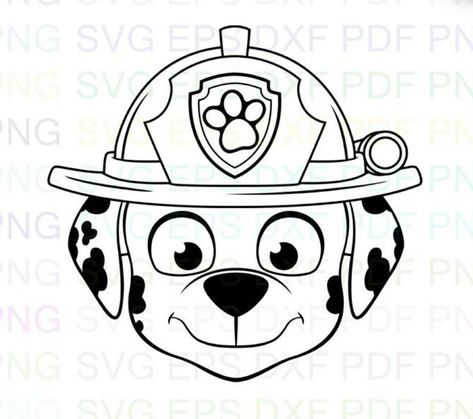 Paw Patrol Outline, Paw Patrol Cookies, Paw Patrol Birthday Theme, Cute Braces, Face Outline, Paw Patrol Coloring, Clap Clap, Marshall Paw Patrol, Art Noir