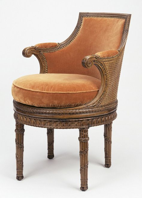 Marie-Antoinette's Swiveling Armchair Is the New Centerpiece of ... Neoclassical Living Room, Neoclassical Furniture, Dressing Chair, Rustic Furniture Diy, Upholstery Repair, Living Room Upholstery, Cane Furniture, Upholstery Diy, Modern Upholstery