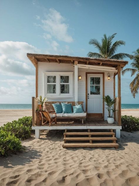 Beach House Exterior Seaside, Small Beach House Exterior, Beach Shack House, Beach Shack Exterior, Cottage Roof, Beach Tiny House, Tiny House Hotel, Beach Dream House, Tiny Beach House