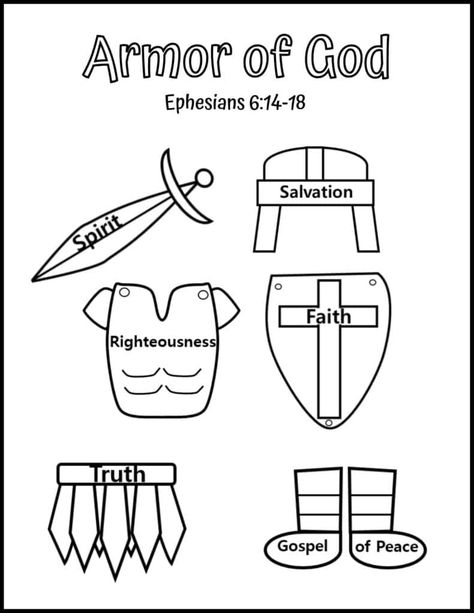 Armour Of God Coloring Page, Sabbath Coloring Page, Bible School Activities For Kids, Free Armor Of God Printable, Amour Of God Crafts, Armor Of God Coloring Sheet, Armor Of God Lessons For Kids, Armor Of God Lesson Free Printable, Preschool Bible Activity