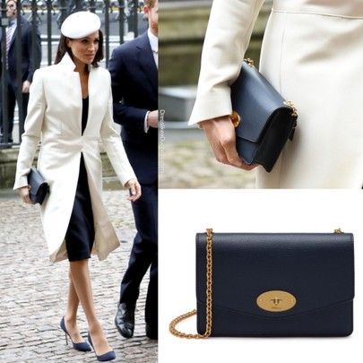 Meghan Markle carrying Mulberry small Darley in bright navy http://liketk.it/2L45p #liketkit @liketoknow.it #LTKitbag Mulberry Small Darley, Mulberry Bag Outfit, Small Handbag Outfit, Mulberry Darley, Princ Harry, Navy Blue Bag, Beautiful Wardrobe, Duchess Meghan, Noble Lady