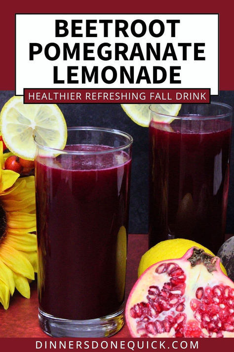 Quench your thirst with this vibrant and healthy beetroot pomegranate lemonade! A perfect balance of earthy beets, sweet pomegranate, and zesty lemon, this drink is a refreshing choice for fall. Packed with antioxidants and vitamins, it’s not only delicious but also nutritious. Ideal for detox, boosting immunity, or simply a tasty refreshment. Make it in minutes with this easy-to-follow recipe! #HealthyDrinks #FallBeverages #BeetrootJuice #PomegranateLemonade #DetoxDrinks Beet And Pomegranate Juice, Pomegranate Juice Recipe, Lemonade Healthy, Pomegranate Lemonade, Beet Juice Recipe, Pomegranate Smoothie, Fall Drink Recipes, Boosting Immunity, Pomegranate Recipes