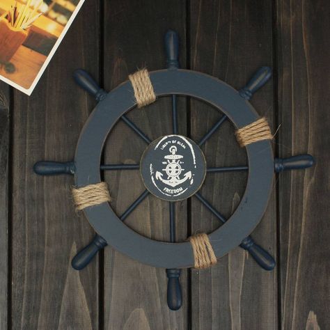 Ship Steering Wheel, Anchor Wall Decor, Wood Anchor, Wooden Wheel, Wood Boats, Ship Wheel, Wooden Ship, Nautical Wall, Wooden Boats