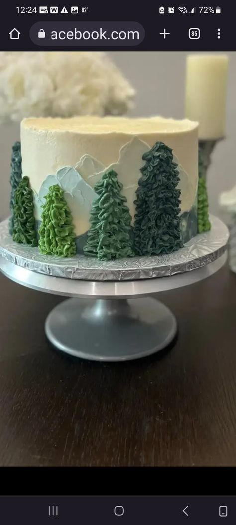 Celebration Cakes Birthday Men, Masculine Birthday Cake Ideas, Decorated Cake For Men, Masculine Cake Ideas, Forest Cake Topper, Nature Themed Cake, Simple Male Birthday Cake, Masculine Birthday Cake, Bigfoot Cake