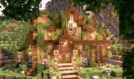 be gay play minecraft — I've started playing Minecraft again and am... Minecraft Lantern, Cottage In The Mountains, Minecraft Cottage House, Minecraft Mountain House, Cottage Minecraft, Cottagecore Minecraft, Cottagecore House, Playing Minecraft, Play Minecraft