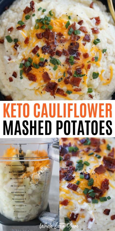 Mashed Potato Substitute Low Carb, Cauliflower Mashed Potatoes Keto, Keto Mashed Cauliflower, Whole Lotta Yum, Cauliflower Mashed, Recipe Copycat, Keto Thanksgiving, Loaded Cauliflower, Cauliflower Mashed Potatoes