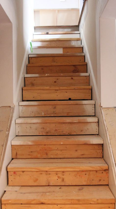 Updating Stairs, Stairs Remodeling, Stairs Makeover Ideas, Basement Steps, Basement Stairs Ideas, Carpet Diy, Stairs Decor, Stairs Renovation, Stair Makeover