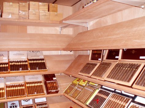 Spanish cedar racks, shelves, walls. Humidor Room, Cedar Shelves, Best Humidor, Large Cabinets, Custom Shelves, Home Bar Rooms, Premium Cigars, Large Cabinet, Cigars And Whiskey