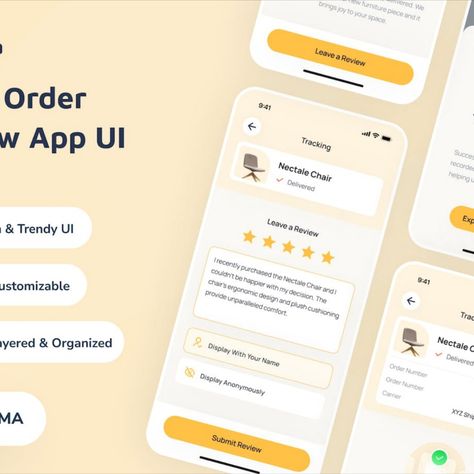 Ikma - Write Order Review App UI Review Ui, App Badges, Mobile Ui Design, App Reviews, Google Reviews, App Ui Design, Graphic Design Fun, Ui Kit, App Ui