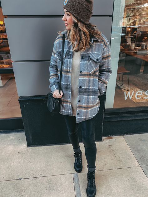 The Shacket I'm Living In FF Link-Up! Shacket Outfit Women, Shacket Outfit, Black Leggings Outfit, Classic Style Women, Link Up, Casual Fall Outfits, Fall Winter Outfits, Outfits With Leggings, Casual Fits