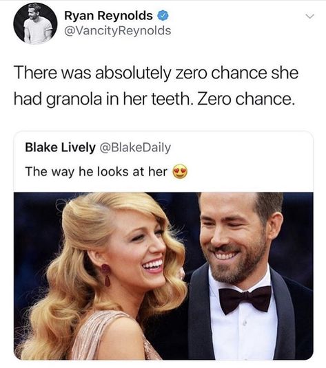 Ryan Reynolds Funny Tweets, Ryan Reynolds Tweets, Ryan Reynolds Funny, Ryan Reynolds Deadpool, Blake Lively Ryan Reynolds, Blake And Ryan, The Way He Looks, Baby Groot, Celebrities Humor