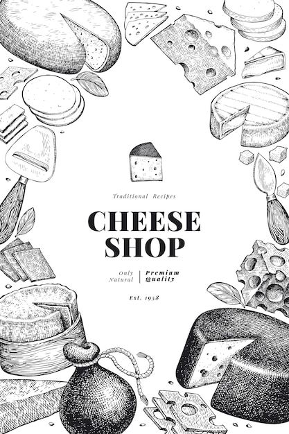 Cheese Illustration Design, Cheese Logo Design, Dairy Illustration, Cheese Drawing, Cheese Art, Cheese Design, Cheese Brands, Cheese Labels, Food Vintage