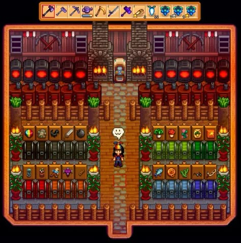 Sdv Storage Shed, Stardew Valley Shed Storage, Storage Shed Sdv, Stardew Valley Storage Ideas, Storage Stardew Valley, Stardew Storage Layout, Storage Shed Stardew Valley, Stardew Valley Storage Shed Layout, Stardew Storage Shed