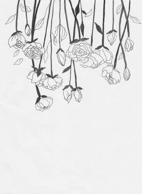 How lovely Cute Drawings Tumblr, Upside Down Drawing, Flower Drawing Tumblr, Cute Flower Drawing, Easy Flower Drawings, Tumblr Drawings, Flower Sketches, Plant Drawing, Art Video