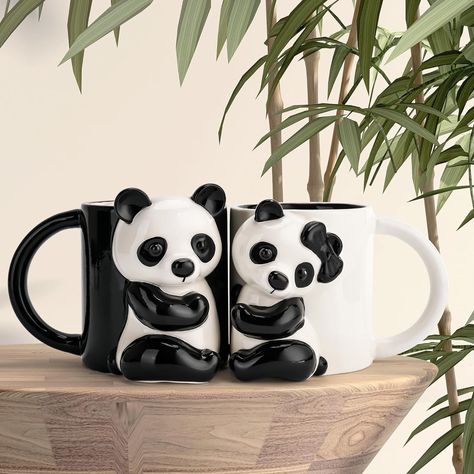 MIAMIO - Panda Ceramic Cup 14 Oz 3D Mug Animal for Coffee and Tea Lovers Cute Panda Mug Couple Gifts for Birthday/Christmas as Gifts for Women Men Cup Pottery Ideas, Panda Ceramic, Couple Cups, Panda Things, Panda Mug, Panda Items, Panda Stuff, 3d Mug, Wallpaper Iphone Love