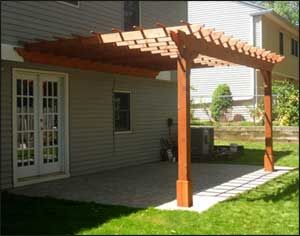 I'd like Tom P. to build me one of these next summer and paint it white after I get my new siding! Wall Mount Pergola, Retractable Pergola Canopy, Wall Mounted Pergola, White Pergola, Retractable Shade, Cedar Pergola, Awning Shade, Pergola Swing, Retractable Pergola