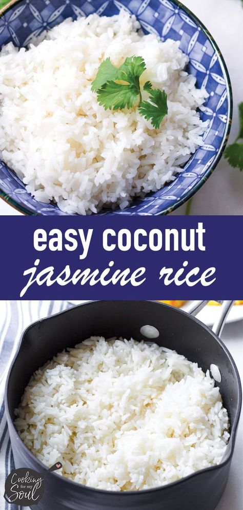 Coconut Jasmine Rice, Jasmine Rice Recipes, Coconut Rice Recipe, Coconut Milk Recipes, Rice Side Dishes, Coconut Rice, Jasmine Rice, Milk Recipes, Asian Dishes