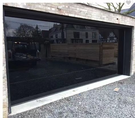 frameless mirror glass garage door Aluminium Garage Doors, Glass Garage, Aluminum Garage, Sectional Garage Doors, Modern Garage Doors, Garage Door Springs, Glass Garage Door, Garage Style, Garage Door Installation