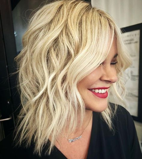 Sunny Blonde Midi Shag with Foil Highlights Sunny Blonde, Haircuts Women, Foil Highlights, Hair Adviser, Blonde Waves, Trendy Haircuts, Hair Colorist, Grow Out, Hair Health