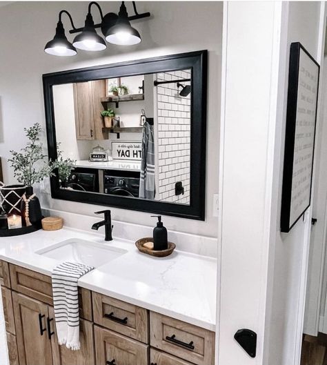 Home Office Inspiration, Farmhouse Inspiration, Sopot, Upstairs Bathrooms, House Bathroom, Farmhouse Bathroom, Tag A Friend, My New Room, Bathroom Inspiration