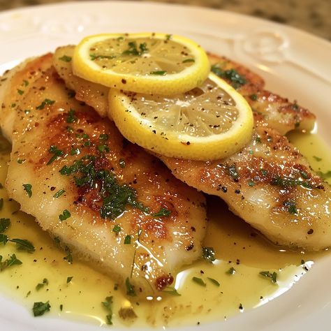 Lemon Butter Fish Fillets 🍋🐟 Enjoy a delightful and zesty meal with these Lemon Butter Fish Fillets. This simple yet flavorful dish is perfect for a quick weeknight dinner or a special occasion. Ingredients: 4 white fish fillets (such as tilapia or cod) Salt and pepper to taste 1/2 cup all-purpose flour 4 tablespoons butter 2 tablespoons olive oil 3 garlic cloves, minced Juice of 2 lemons Zest of 1 lemon 1/4 cup chicken broth Fresh parsley, chopped Lemon slices for garnish Preparation: Prepa... Zesty Lemon Butter Fish Fillet, Lemon Butter Fish, Continental Cuisine, Butter Fish, Lemon Fish, Fish Fillet Recipe, Octopus Recipes, Yams Recipe, Fish Fillets