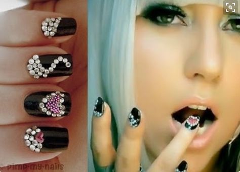 Lady Gaga Poker Face nail design Lady Gaga Nails, Celebrity Nails, Daily Nail, Really Cute Nails, Poker Face, Hot Nails, Simple Nail Designs, Nail Art Galleries, Dream Nails